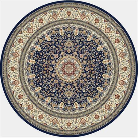 DYNAMIC RUGS Ancient Garden 5 ft. 3 in. Round 57119-3434 Rug - Blue/Ivory ANR5571193434